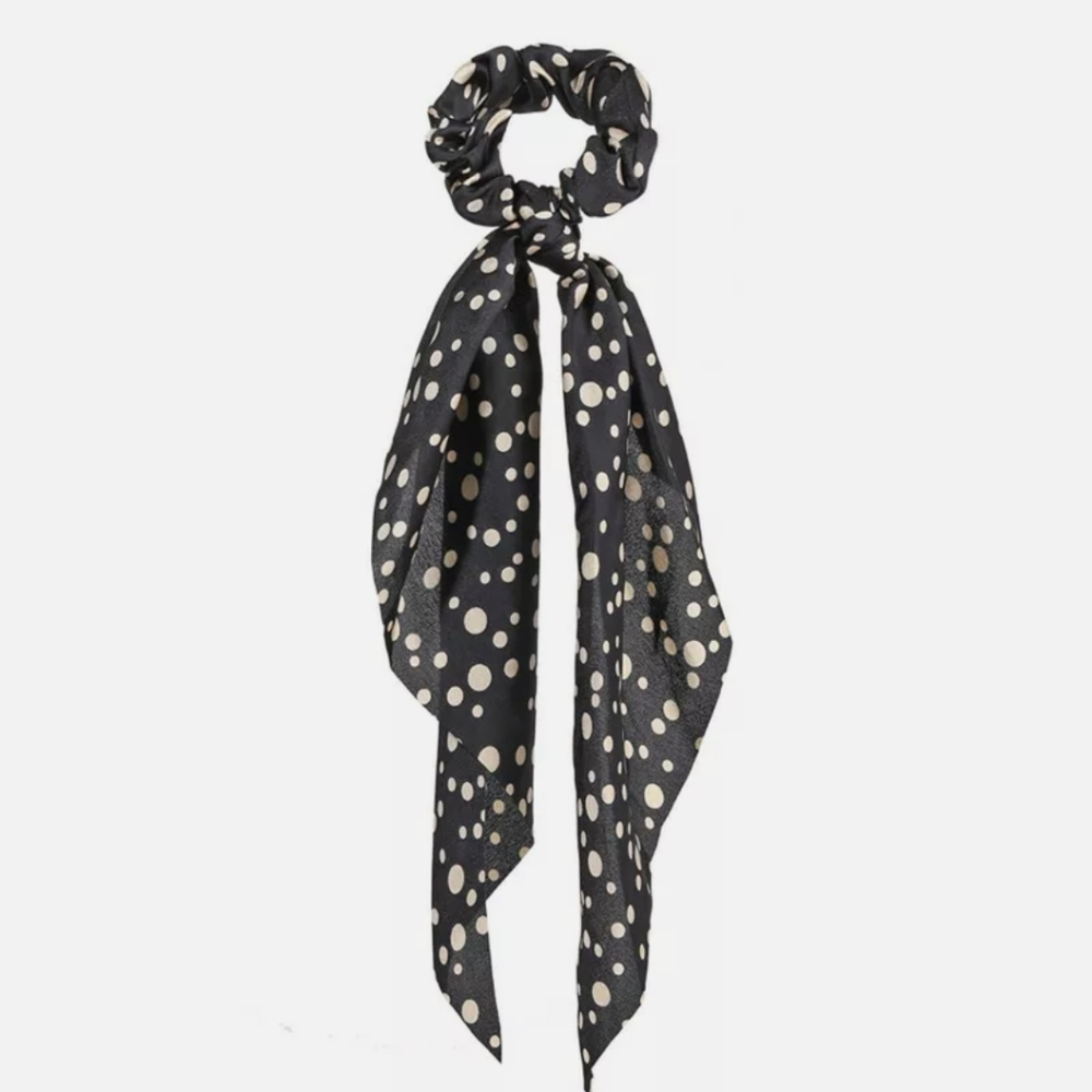Black Polkadot Hair Scarf/Scrunchie